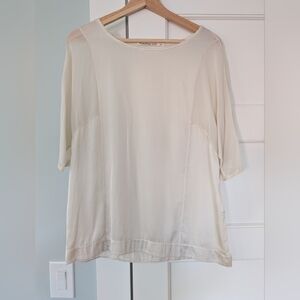 Elegant Cream Silk Women's Top
